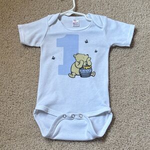 Winnie the Pooh First Birthday Onesie